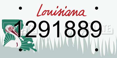 1291889 Louisiana License Plate