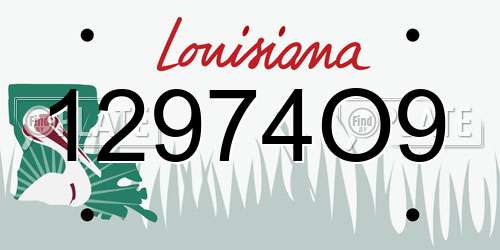 12974O9 Louisiana License Plate