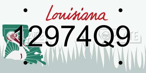 12974Q9 Louisiana License Plate