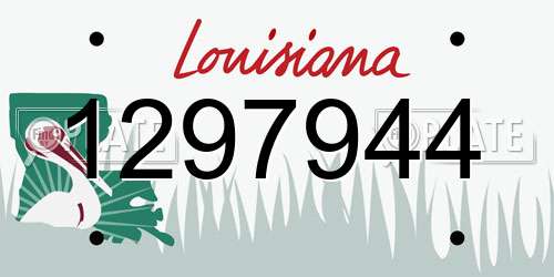 1297944 Louisiana License Plate