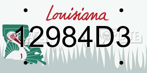12984D3 Louisiana License Plate