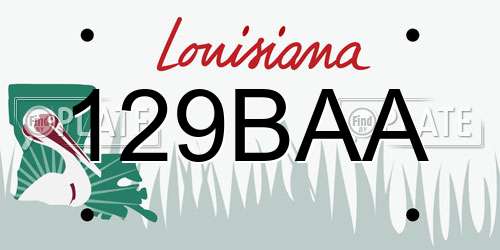 129BAA Louisiana License Plate