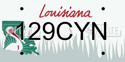 129CYN Louisiana License Plate