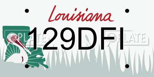129DFI Louisiana License Plate