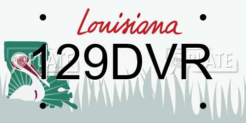 129DVR Louisiana License Plate