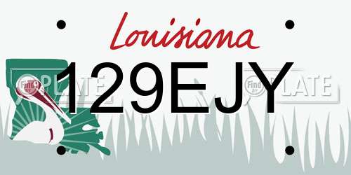 129EJY Louisiana License Plate