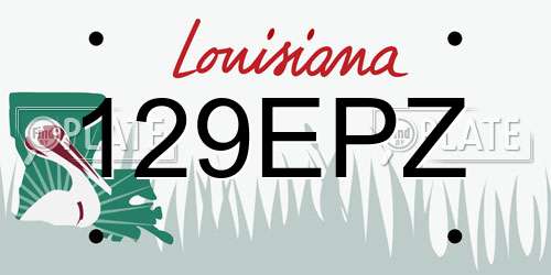 129EPZ Louisiana License Plate