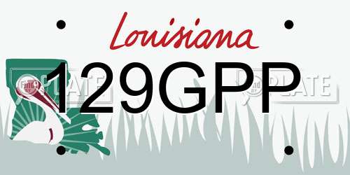 129GPP Louisiana License Plate