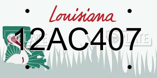 12AC407 Louisiana License Plate