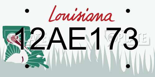 12AE173 Louisiana License Plate