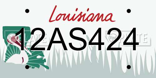 12AS424 Louisiana License Plate