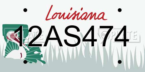 12AS474 Louisiana License Plate