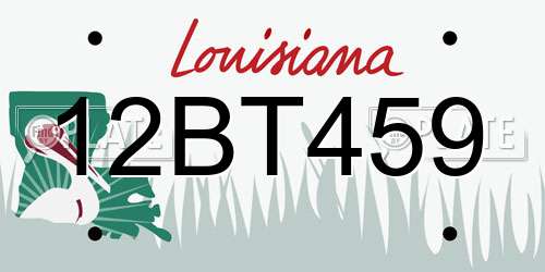 12BT459 Louisiana License Plate