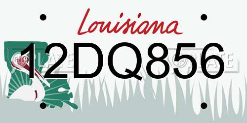 12DQ856 Louisiana License Plate