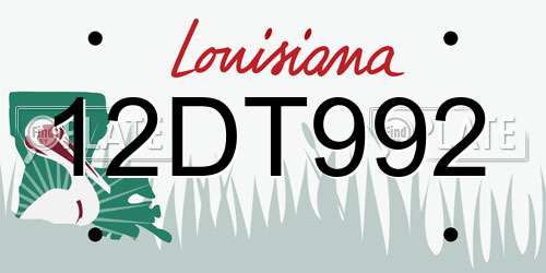 12DT992 Louisiana License Plate