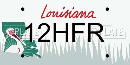 12HFR Louisiana License Plate