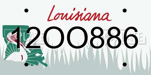 12OO886 Louisiana License Plate