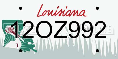 12OZ992 Louisiana License Plate
