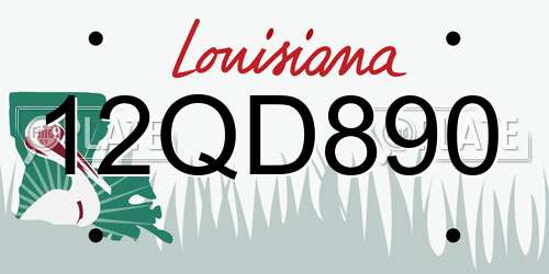 12QD890 Louisiana License Plate