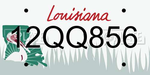 12QQ856 Louisiana License Plate