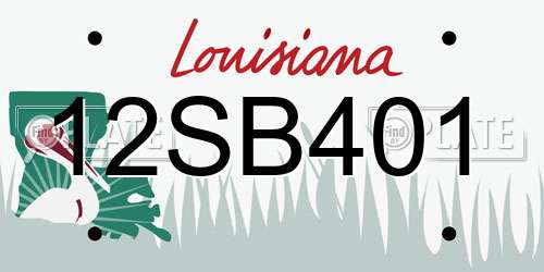 12SB401 Louisiana License Plate