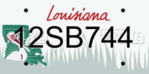 12SB744 Louisiana License Plate