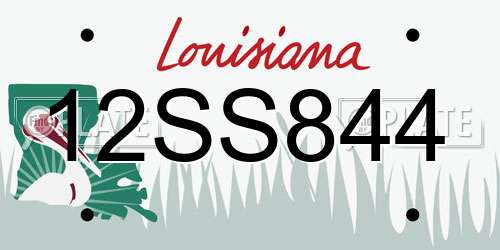 12SS844 Louisiana License Plate