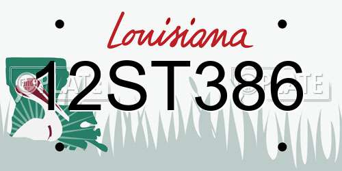 12ST386 Louisiana License Plate