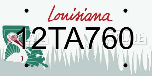 12TA760 Louisiana License Plate