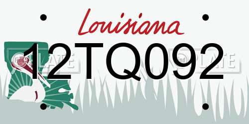 12TQ092 Louisiana License Plate