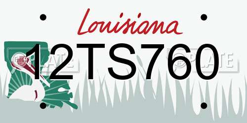 12TS760 Louisiana License Plate