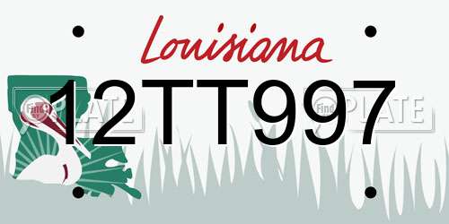 12TT997 Louisiana License Plate