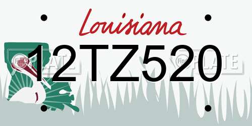 12TZ520 Louisiana License Plate