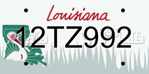 12TZ992 Louisiana License Plate