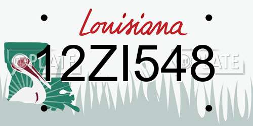 12ZI548 Louisiana License Plate