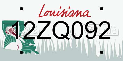 12ZQ092 Louisiana License Plate