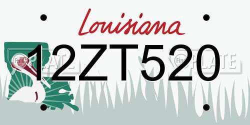 12ZT520 Louisiana License Plate