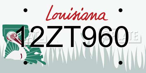 12ZT960 Louisiana License Plate
