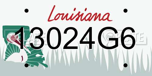 13024G6 Louisiana License Plate