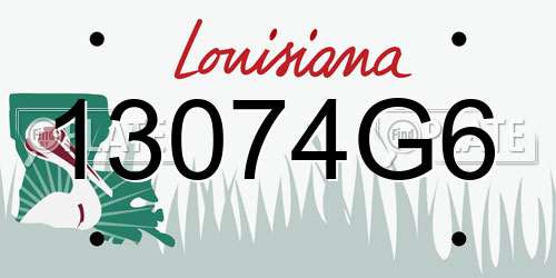 13074G6 Louisiana License Plate