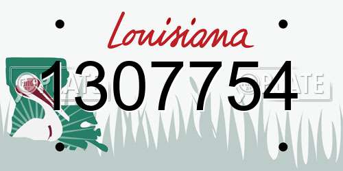 1307754 Louisiana License Plate