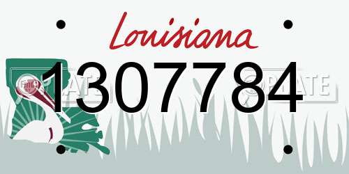1307784 Louisiana License Plate