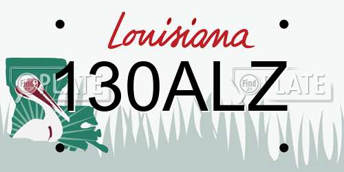 130ALZ Louisiana License Plate