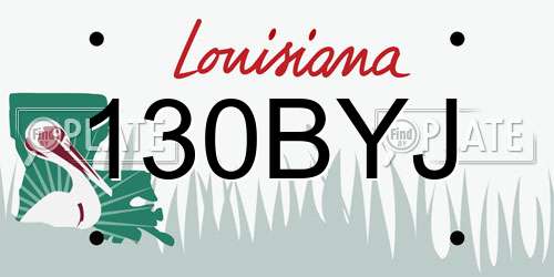 130BYJ Louisiana License Plate