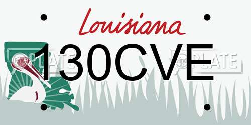 130CVE Louisiana License Plate