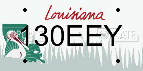 130EEY Louisiana License Plate