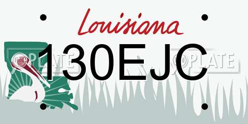 130EJC Louisiana License Plate