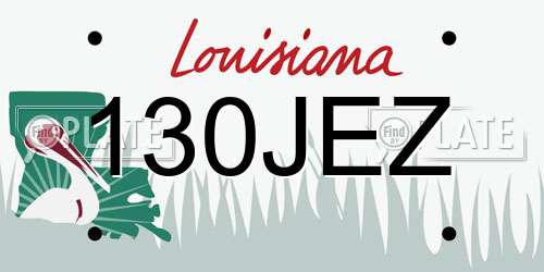 130JEZ Louisiana License Plate