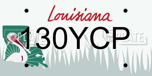 130YCP Louisiana License Plate