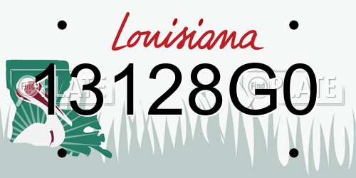13128G0 Louisiana License Plate
